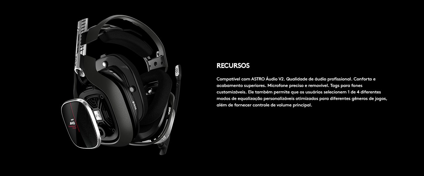 Headset Gamer ASTRO Gaming A40 TR + MixAmp Pro TR Gen 4 com Áudio Dolby - Compatível com Xbox One, PC e Mac - Preto/Vermelho